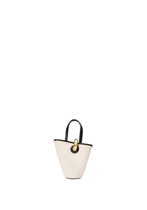 Borsa Le Petit Bambola In Lino e Pelle Light Greige/Black JACQUEMUS | 243BA389-30711IQ