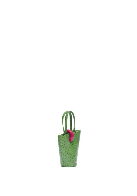 Borsa Le Petit Bambola Goffrata Effetto Struzzo Verde JACQUEMUS | 243BA389-3234550