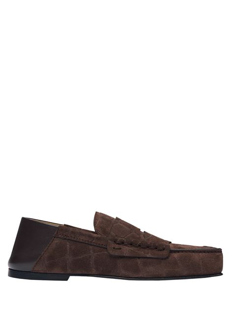 Mocassini Carré In Suede Goffrato Coccodrillo Marrone Scuro JACQUEMUS | 246FO147-4355880