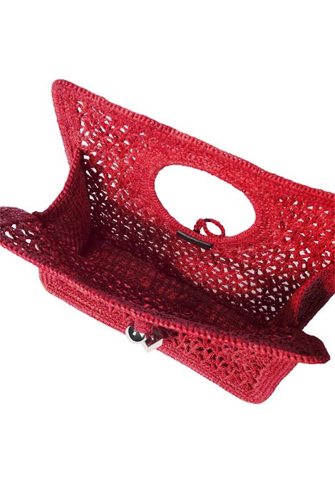 Borsa Quadrata Spiaggia Piccola In Rafia Rossa JACQUEMUS | 251BA421-3219470