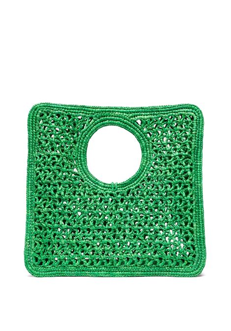 Borsa Quadrata Spiaggia Piccola In Rafia Verde JACQUEMUS | 251BA421-3219550