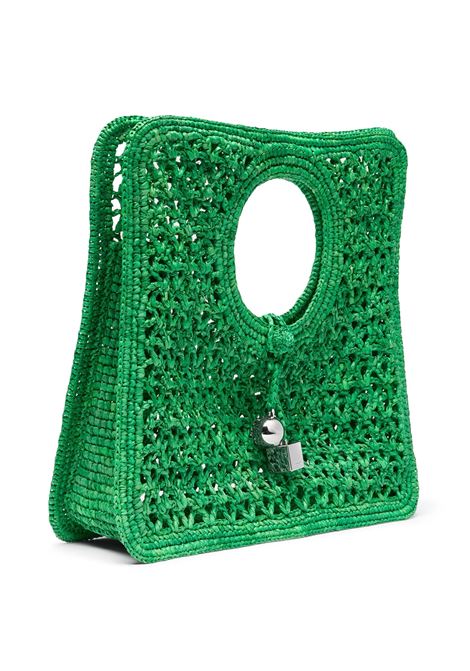 Borsa Quadrata Spiaggia Piccola In Rafia Verde JACQUEMUS | 251BA421-3219550