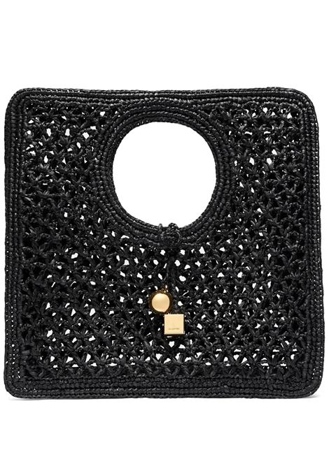 Borsa Quadrata Spiaggia Piccola In Rafia Nera JACQUEMUS | 251BA421-3219990