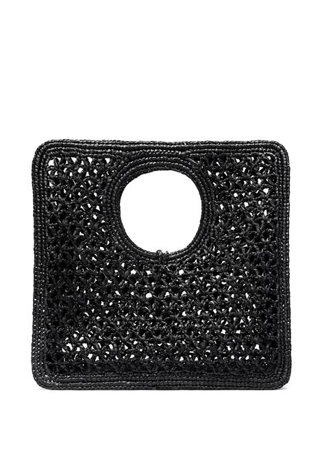Borsa Quadrata Spiaggia Piccola In Rafia Nera JACQUEMUS | 251BA421-3219990