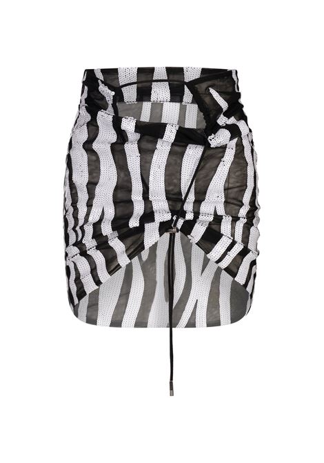 Minigonna Spiaggia Zebrata Con Paillettes JACQUEMUS | 251JS232-17979FH