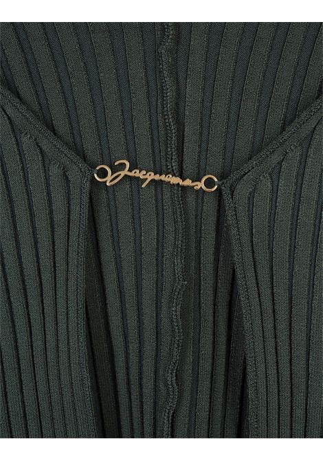 Cardigan La Maille Pralù Verde Scuro JACQUEMUS | 251KN500-2423590