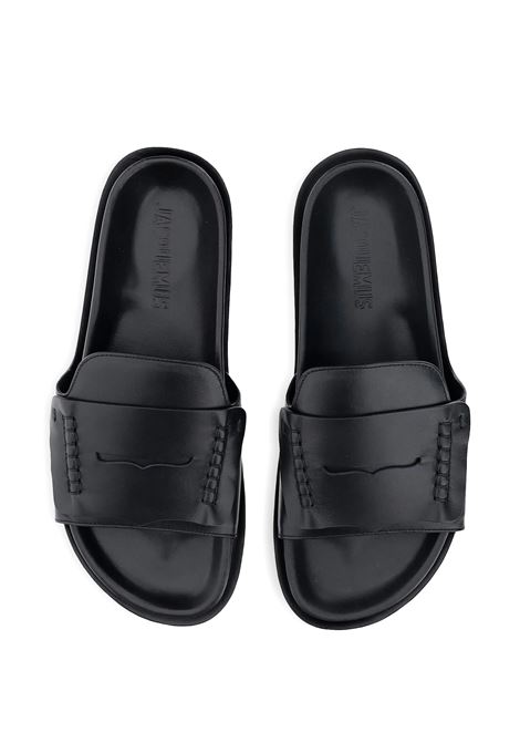 Sandali Bassi In Pelle Liscia Nera JACQUEMUS | 255FO172-3173990
