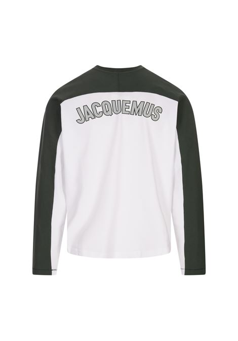 T-Shirt a Maniche Lunghe Baseball Bianca e Verde JACQUEMUS | 255JS299-2003050