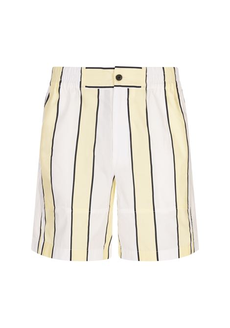 Pantaloncini Aloe in Print Stripes White/Yellow/Black JACQUEMUS | 255PA138-16772BM