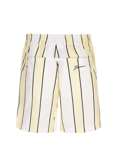 Pantaloncini Aloe in Print Stripes White/Yellow/Black JACQUEMUS | 255PA138-16772BM