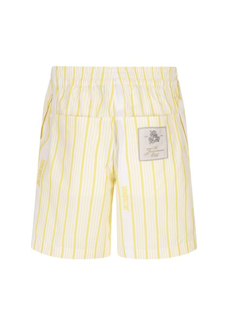 Pantaloncini Aloe in Print Stripes White/Yellow JACQUEMUS | 255PA138-16912CB