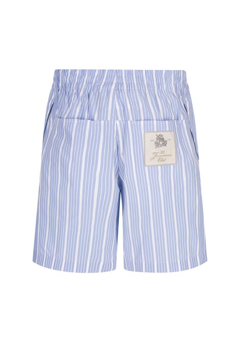 Pantaloncini Aloe in Jacquard Blue/White JACQUEMUS | 255PA138-16913EV