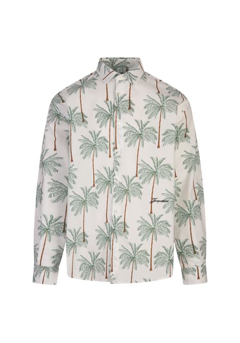 Camicia Le Simon Bianca Con Stampa Palme JACQUEMUS | 255SH001-16779BY