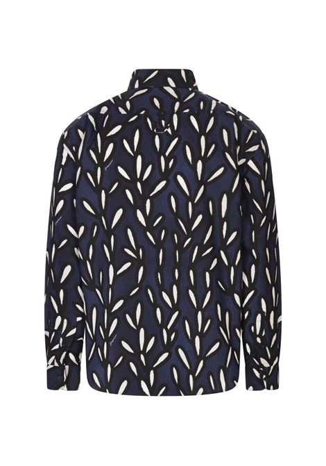 Camicia Simon Con Stampa Blé in Navy Blue/Black JACQUEMUS | 255SH001-17053EB