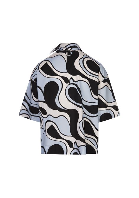 La Camicia Pablo Con Stampa Wavy Psyche Logo In Blue/Black JACQUEMUS | 255SH098-17053EE