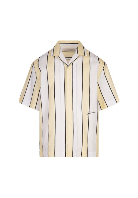 Camicia Jean In Print Stripes White/Yellow/Black JACQUEMUS | 255SH201-16772BM