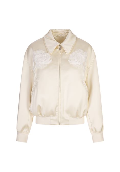 Giacca Bomber Ricamata Duchessa Color Seta di mais JIL SANDER | Capispalla | J03SW0007-J65329109