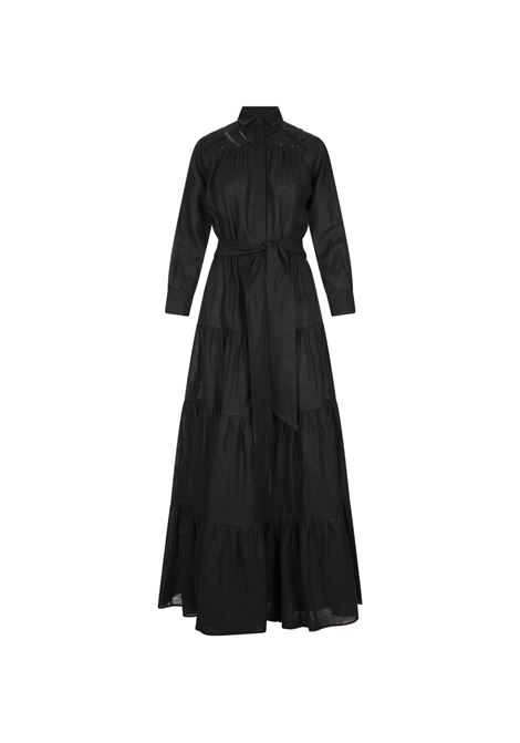 Abito Chemisier Lungo In Lino Nero KITON | D59320H0800412