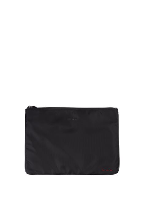 Black Nylon Clutch Bag With Logo KITON | Bags | UBA0059N0122101/004