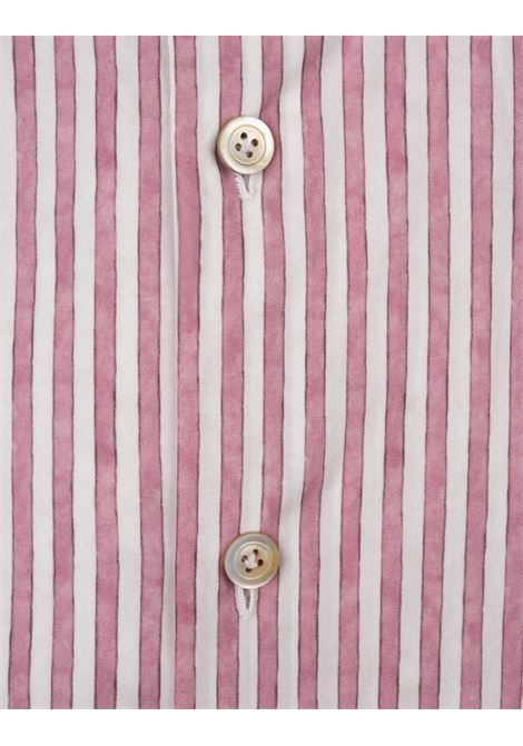 Pink and White Striped Cotton Shirt KITON | UCCH0928103/001