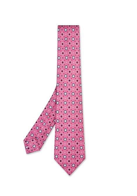 Cravatta In Seta Rosa Con Micro Fantasia Floreale KITON | UCRVKRC03L5206/000