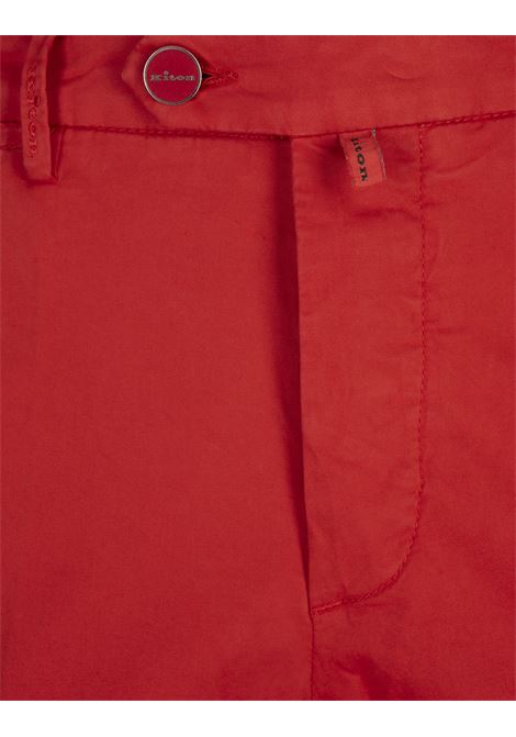 Pantaloni Affusolati In Cotone Stretch Rosso KITON | UFPP79K0600F12/001