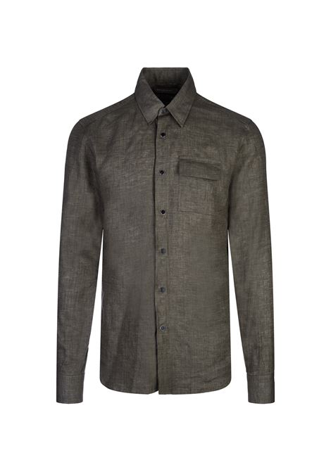 Buba Shirt In Green Linen KITON | Shirts | UMCBUBAH0928409/00