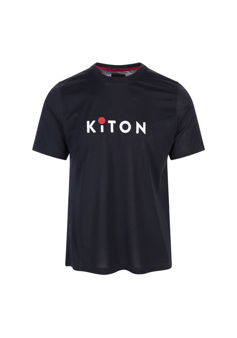 T-Shirt Blu Navy Con Logo KITON | T-Shirts | UMK0719K4/000