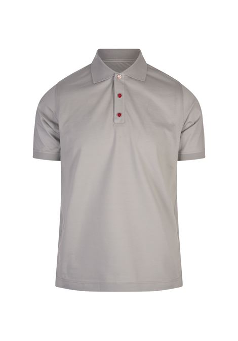 Polo In Jersey Grigio Con Bottoni Rossi KITON | Polo | UMK1090K315/000