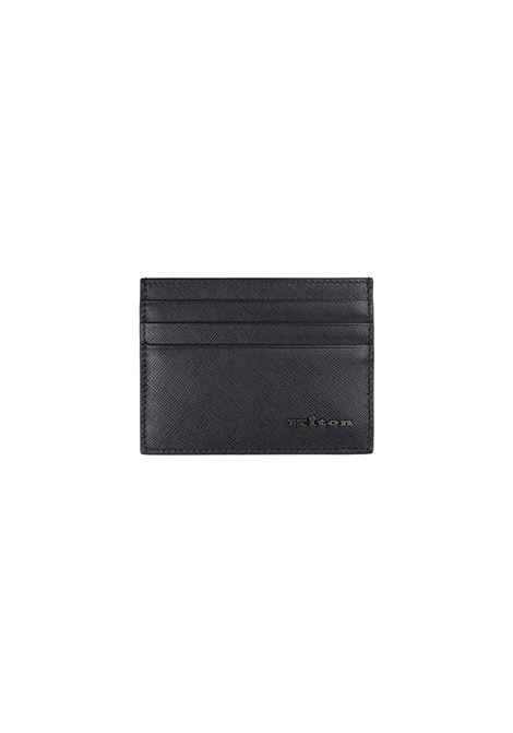 Black Card Holder With Logo KITON | Wallets | UPEA010N0122808/009