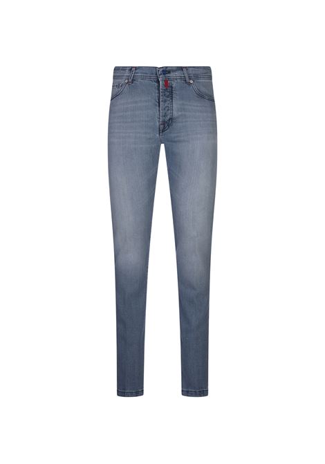 Jeans Slim Fit In Denim Blu Chiaro KITON | Pantaloni | UPNJSMK0616F01/00B
