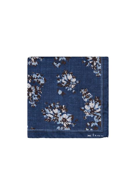 Pochette Blu Scuro Con Fantasia Floreale KITON | UPOCHCK0712F01/008