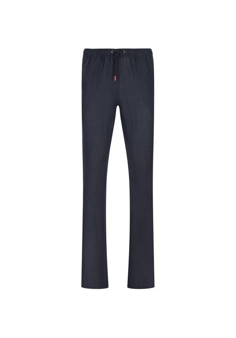 Pantaloni Pull-On Comfort In Lino Blu Navy KITON | UPSHORLH0928617/003