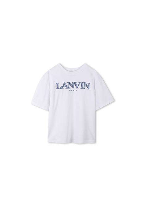 White T-Shirt With Curb Logo LANVIN ENFANT | T-Shirts | N30233N48