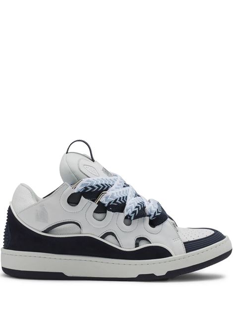 Sneakers Curb in Bianco e Blu Navy LANVIN | FU-SKDK12-BICO-E25.0029