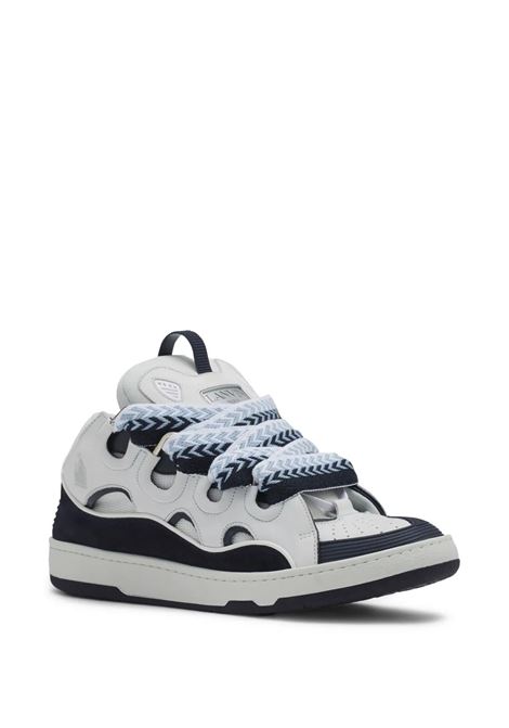 Sneakers Curb in Bianco e Blu Navy LANVIN | FU-SKDK12-BICO-E25.0029