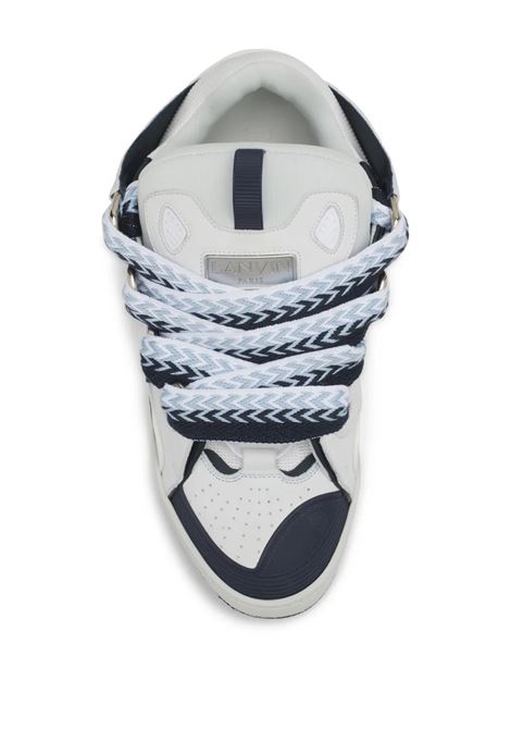 Sneakers Curb in Bianco e Blu Navy LANVIN | FU-SKDK12-BICO-E25.0029