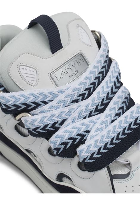 Sneakers Curb in Bianco e Blu Navy LANVIN | FU-SKDK12-BICO-E25.0029