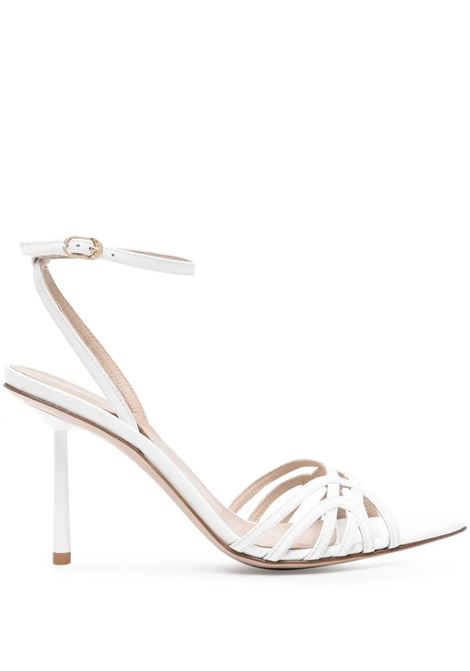 Bella 80 mm Sandals In Paper White Patent Leather LE SILLA | Sandals | 6642A080L3PPKAB200