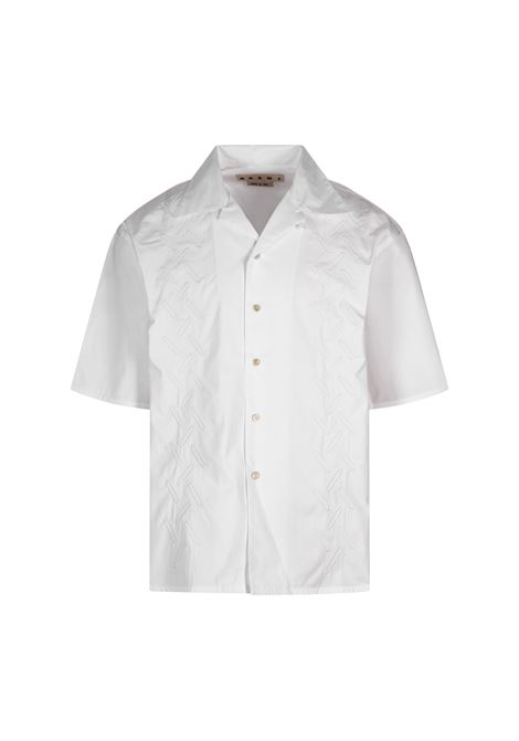 Camicia Bowling In Cotone Ricamato Bianco MARNI | CUMU0213MS-USR01500W01