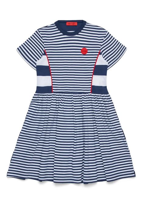 Vestitino a Righe Bianco e Blu Con Patch Logo MAX&CO. KIDS | vestitini e tutine | MX0163-MX072MX855