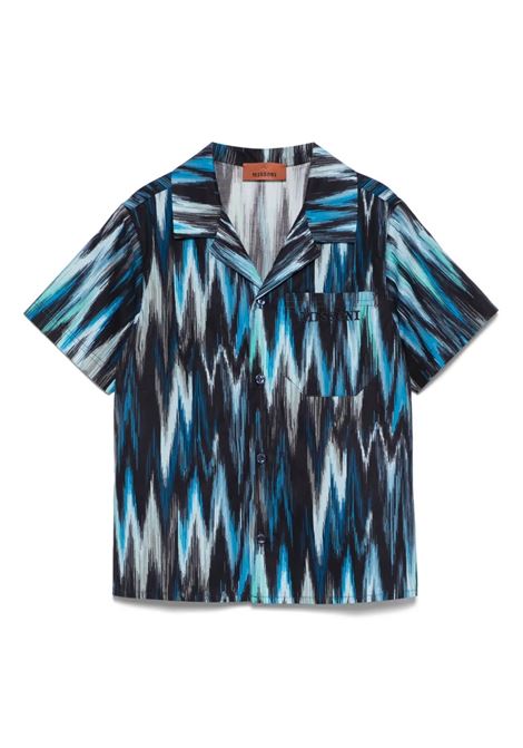 Bowling Shirt with Blue Chevron Pattern MISSONI KIDS | Shirts | MW5P01-P0528998BL