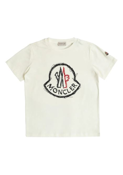T-Shirt Bianca Con Logo Scarabocchiato MONCLER ENFANT | T-Shirts | 954-8C00014 89AFV034