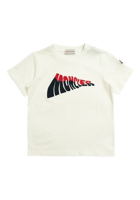 White T-Shirt with Wave Logo MONCLER ENFANT | T-Shirts | 954-8C00031 89AFV034