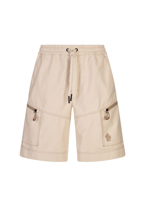 Shorts Cargo In Drill Di Cotone Beige Chiaro MONCLER GRENOBLE | Pantaloni | 097-2B00004 598G521L