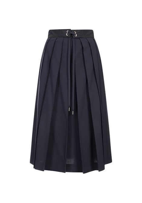 Gonna Midi Plissé In Misto Lana Blu Navy MONCLER | Gonne | 093-2D00007 54AUD774