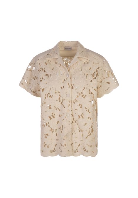 Camicia In Macramé Floreale Bianco Avorio MONCLER | Camicie | 093-2F00015 598LR060