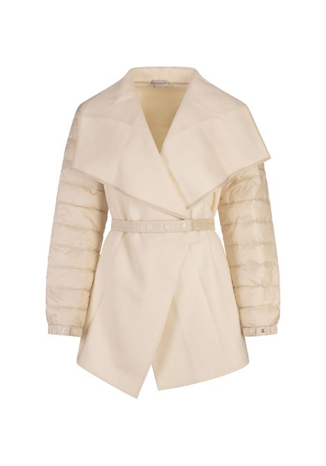 Mantella In Feltro Di Lana Bianca MONCLER | Capispalla | 093-3G00008 M5651051