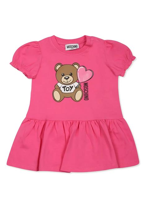 Vestitino Fucsia Moschino Teddy Bear Con Lecca-Lecca a Forma Di Cuore MOSCHINO KIDS | vestitini e tutine | MDV0CKLBA0050533
