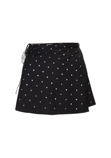 Gonna Corta In Lycra Nera Con Strass OSEREE | DKS250-LYCRABLACK